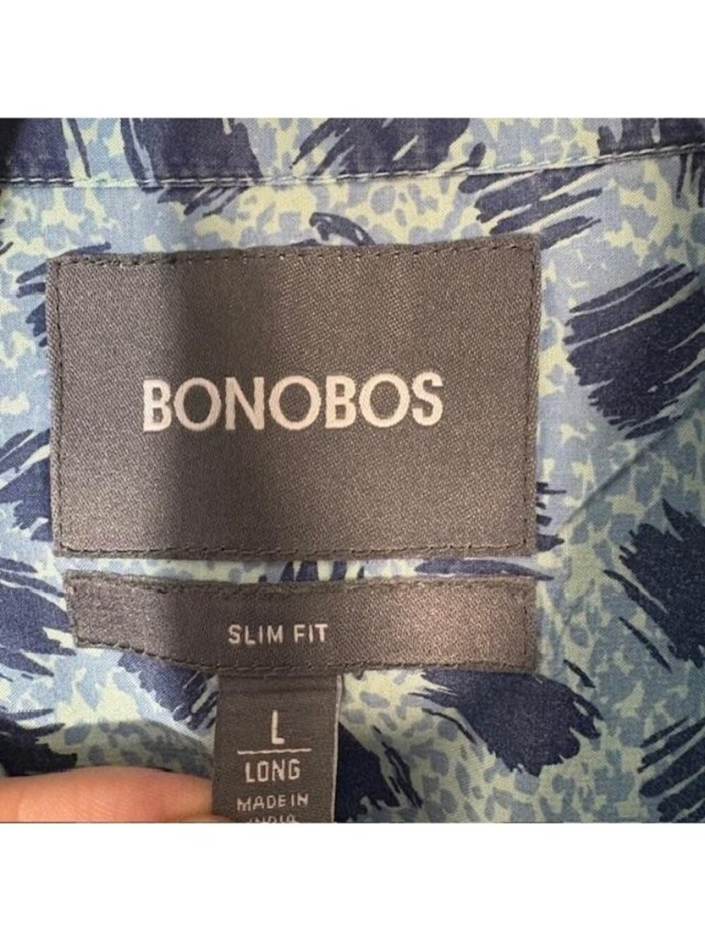 Bonobos Shirt Mens LT Blue Abstract Graphic Short Sleeve Button Up Cotton Casual - Picture 3 of 7
